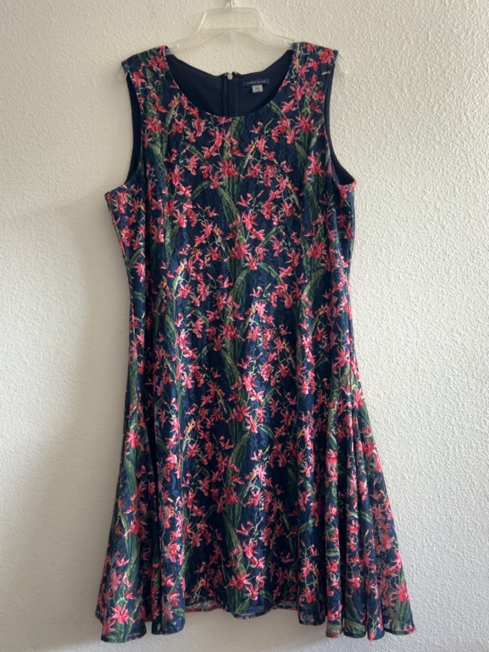 Tommy Hilfiger Navy Ground Floral Slvless Midi Dress